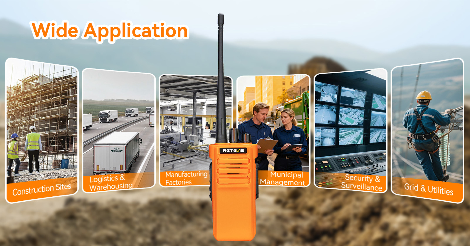 Rt29 orange long range walkie talkie radio wide application