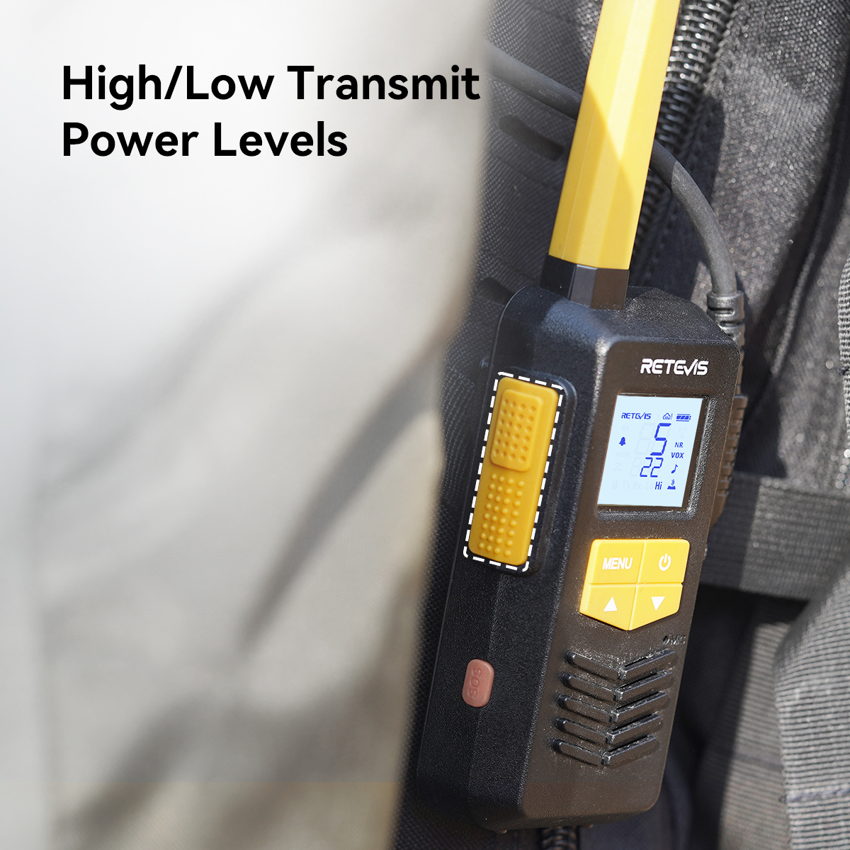 EZTalk 2S Long Range Radio with power mode switch