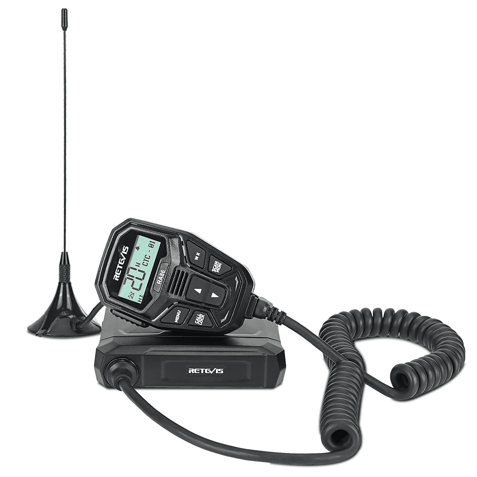 RA86 20W Compact GMRS Mobile Two Way Radio with Integrated Microphone for Off-road and tractor