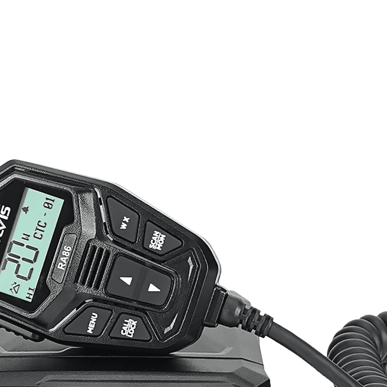 RA86 20W Compact GMRS Mobile Two Way Radio with Integrated Microphone for Off-road and tractor