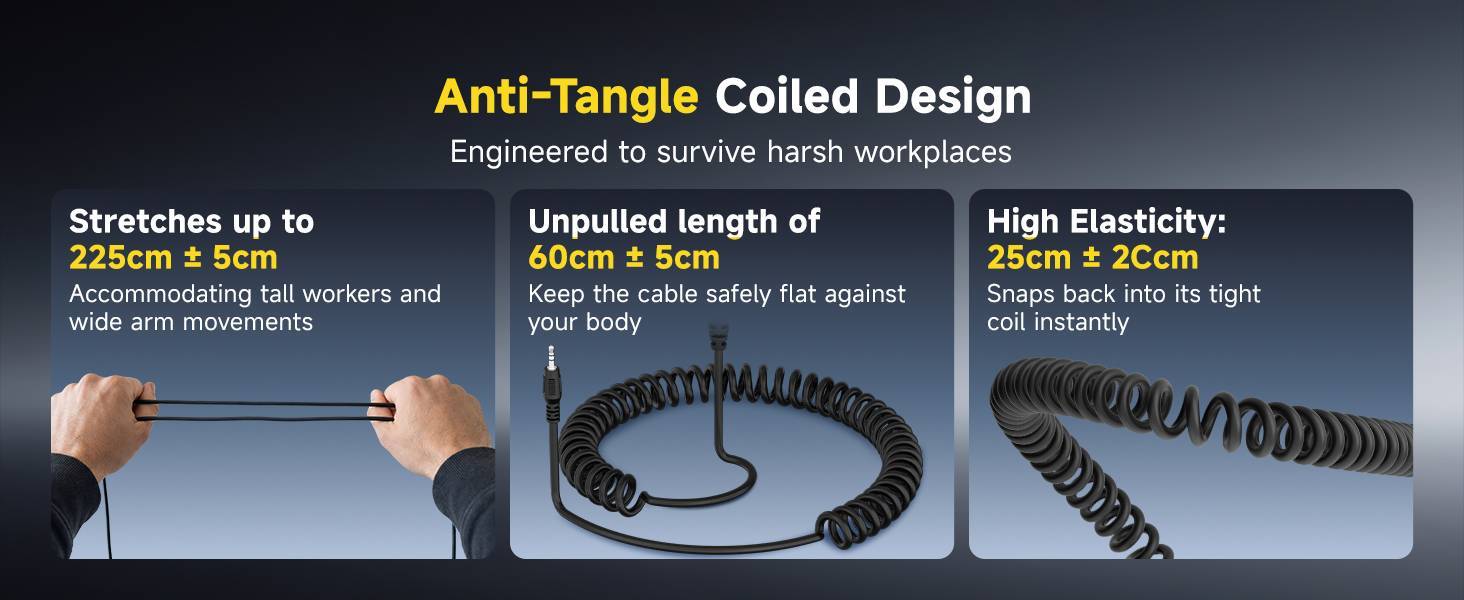 H012S IP67 Speaker Mic with anti-tangle coiled cord