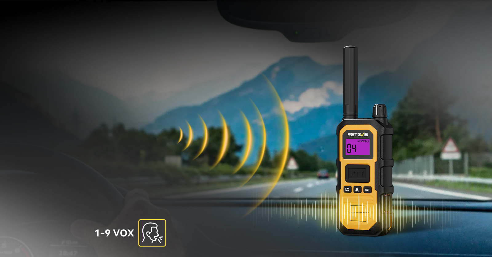 Retevis RB448 Plus VOX hands-free walkie-talkie for use