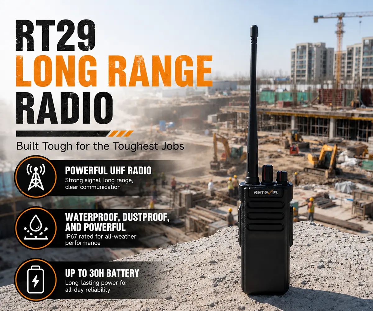 Retevis RT29 IP67 Waterproof High Power Long Range Radio for Heavy Industry