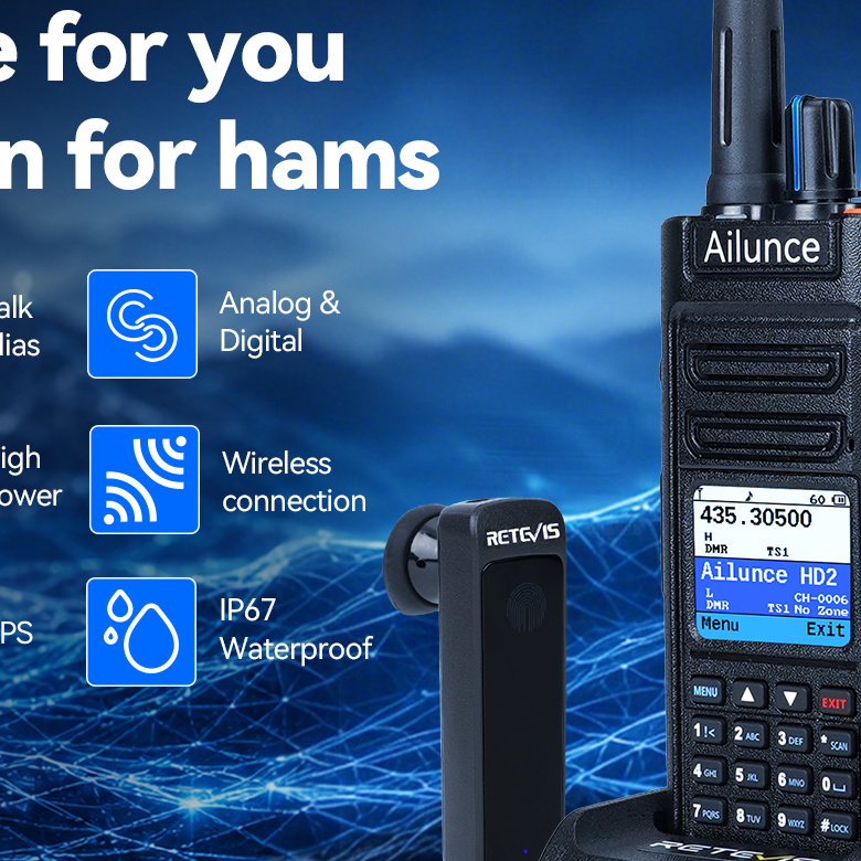 Ailunce HD2 10W GPS Bluetooth Dual Band DMR Radio 