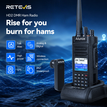 Ailunce HD2 10W GPS Bluetooth Dual Band DMR Radio 