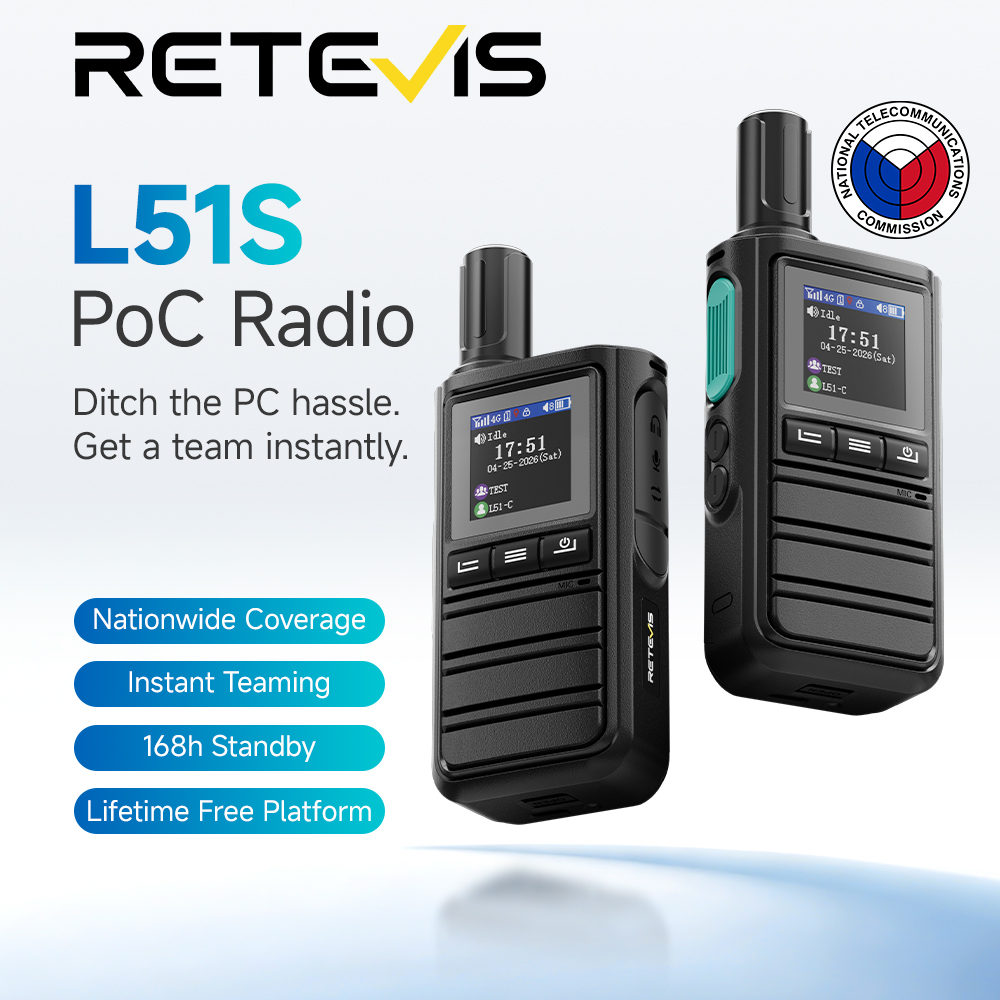 Retevis L51S 4G PoC Radio Heavy-Duty 4000mAh GPS LTE Real-Time Radio with Instant Team Pairing for Barangay Emergency, Security Teams and LDRRMO Rescue