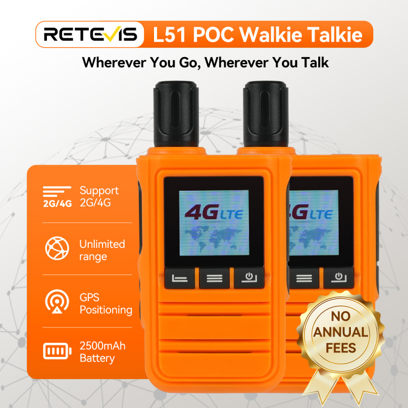 Retevis L51 PoC Radio 4G Network Two Way Radio GSP Long Range Profesional Powerful No Annual Fee for Emergency Rescue