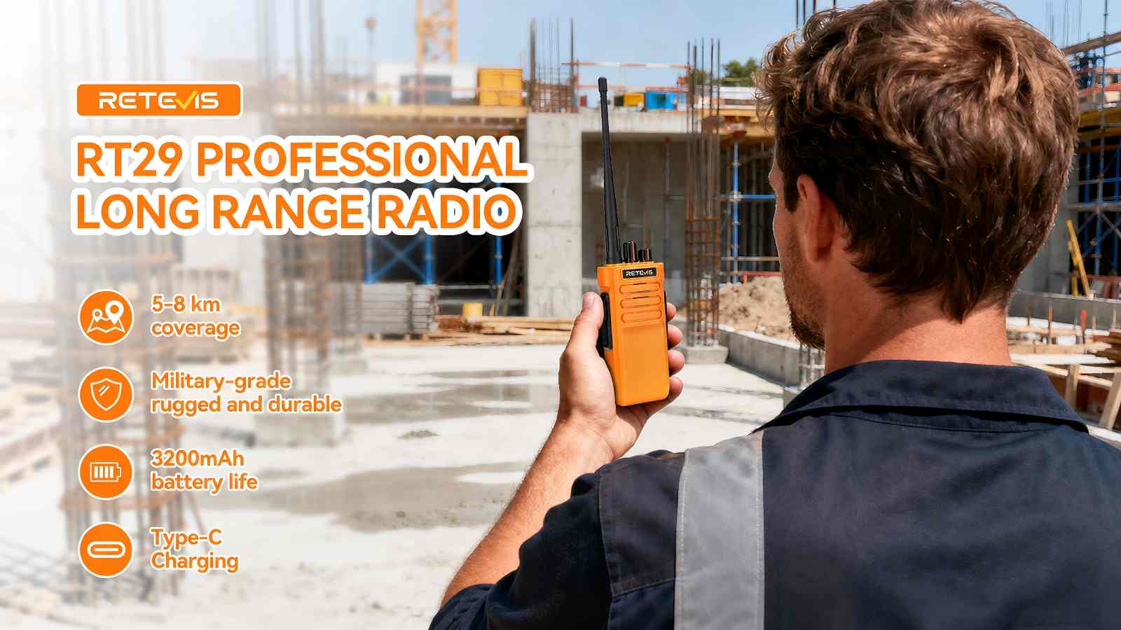 Retevis RT29 rugged long range two way radio