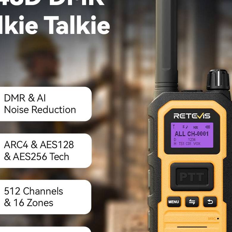 RB48D IP67 Waterproof DMR Walkie Talkie with Noise Reduction