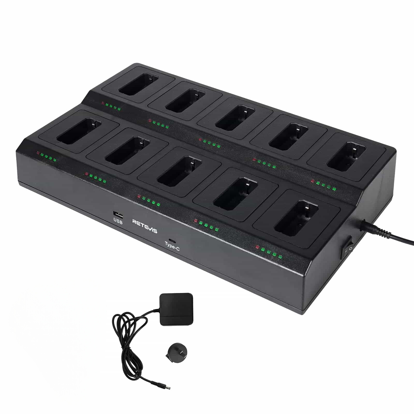 10 Way Multi Unit Rapid Gang Charger for Retevis RT22 RT22S