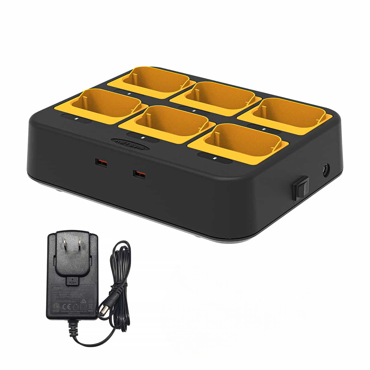 RTC48P Six-Unit Multi-Charger for Retevis RB48 RB648 RB48 Plus RB648 Plus Radio