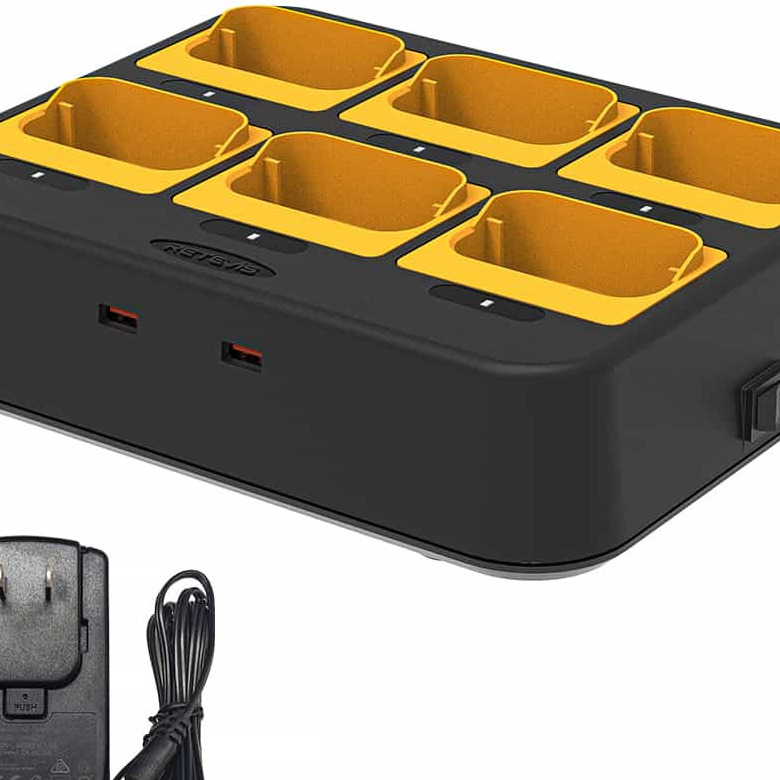 RTC48P Six-Unit Multi-Charger for Retevis RB48 RB648 RB48 Plus RB648 Plus Radio
