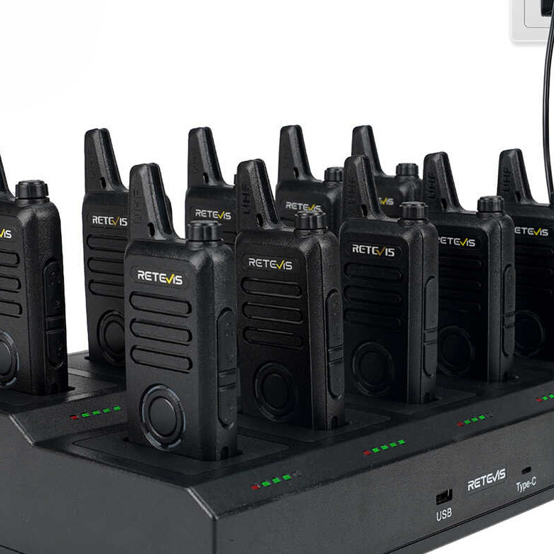Retevis RT22S FRS Radio 20 Packs with 2 Ten-Way Chargers | License-Free | USB-C Charging | 1000mAh Battery | Channel Display | Lightweight | VOX