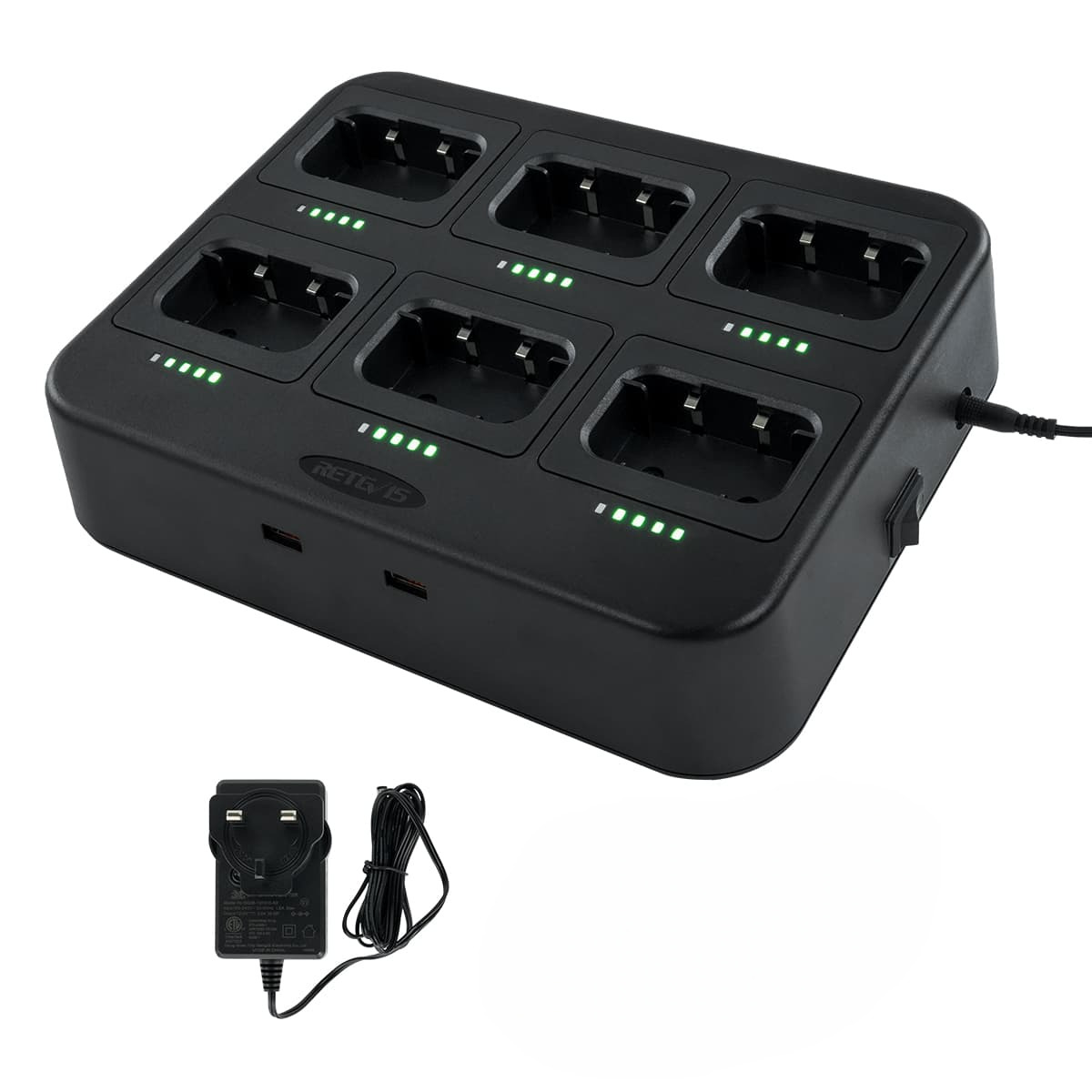 RTC17 Two-Way Radio Six-slotted desktop charger for Retevis RT17/RB29 Walkie Talkie