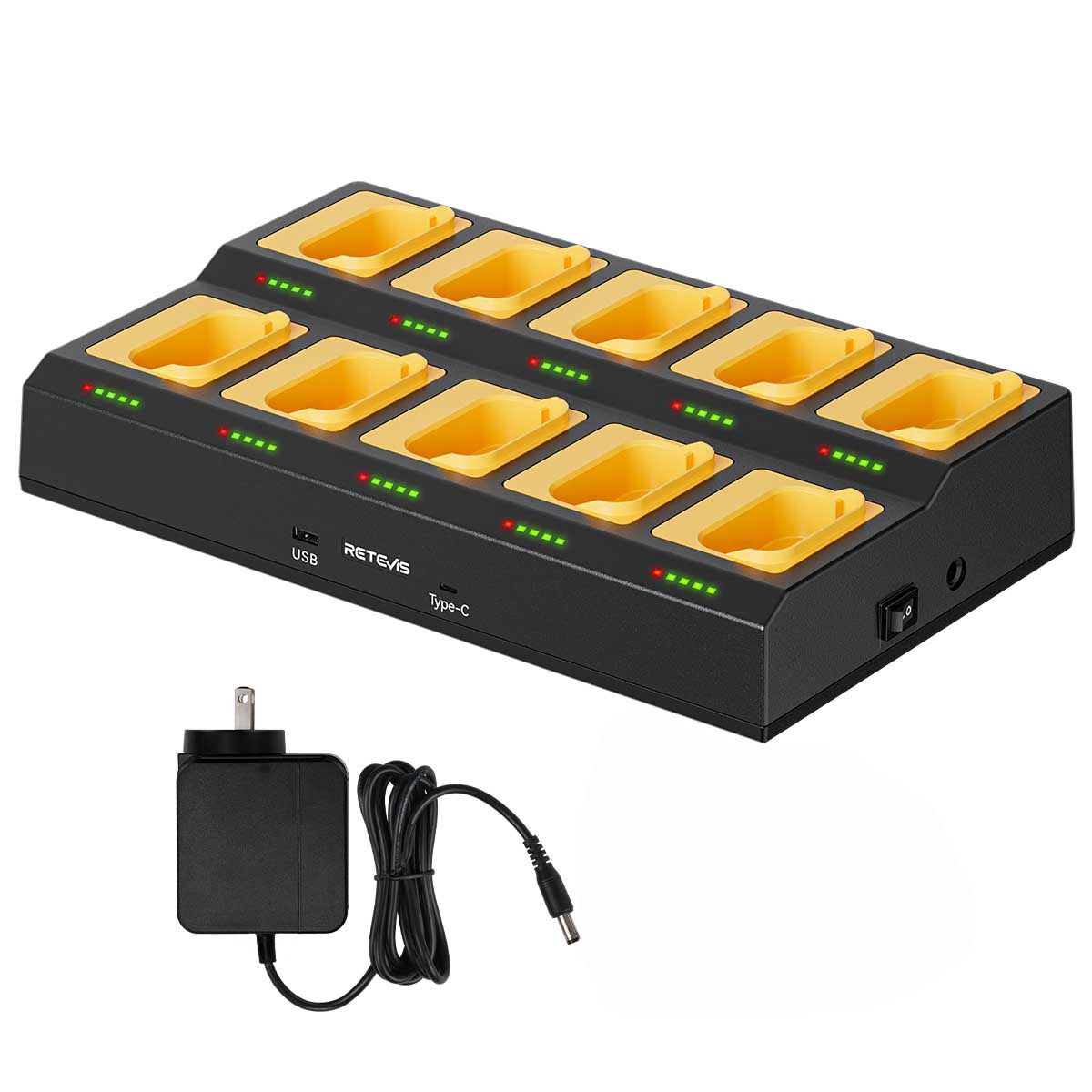 Retevis RTC48T Ten-way Charger for RB48 and RB648 Series Walkie Talkie