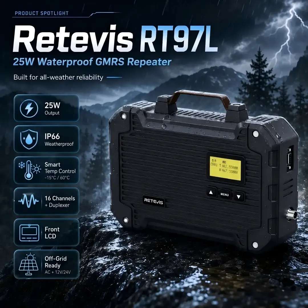 Retevis RT97L 25W Waterproof GMRS Repeater