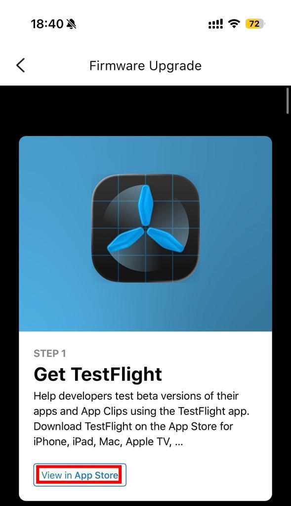 firmware update screenshot
