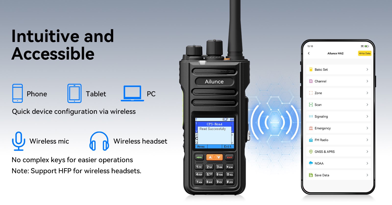 Retevis HA2 with wireless App Control