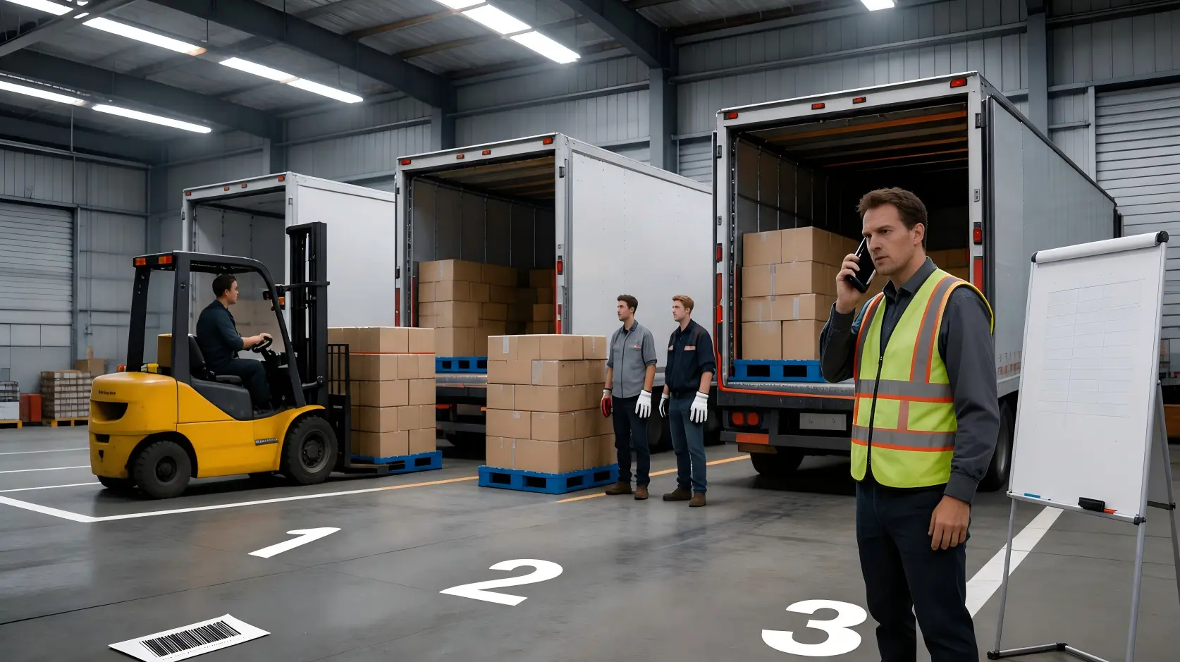 Communication delays during high-volume warehouse inbound operations