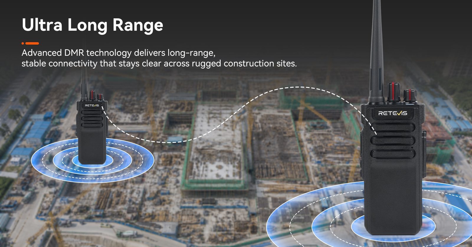RT29D high power DMR two way radio for long range communication across large work areas