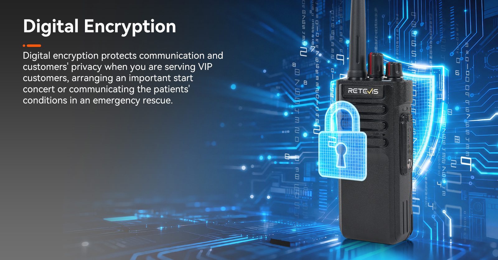RT29D encrypted DMR radio with secure digital communication for professional teams