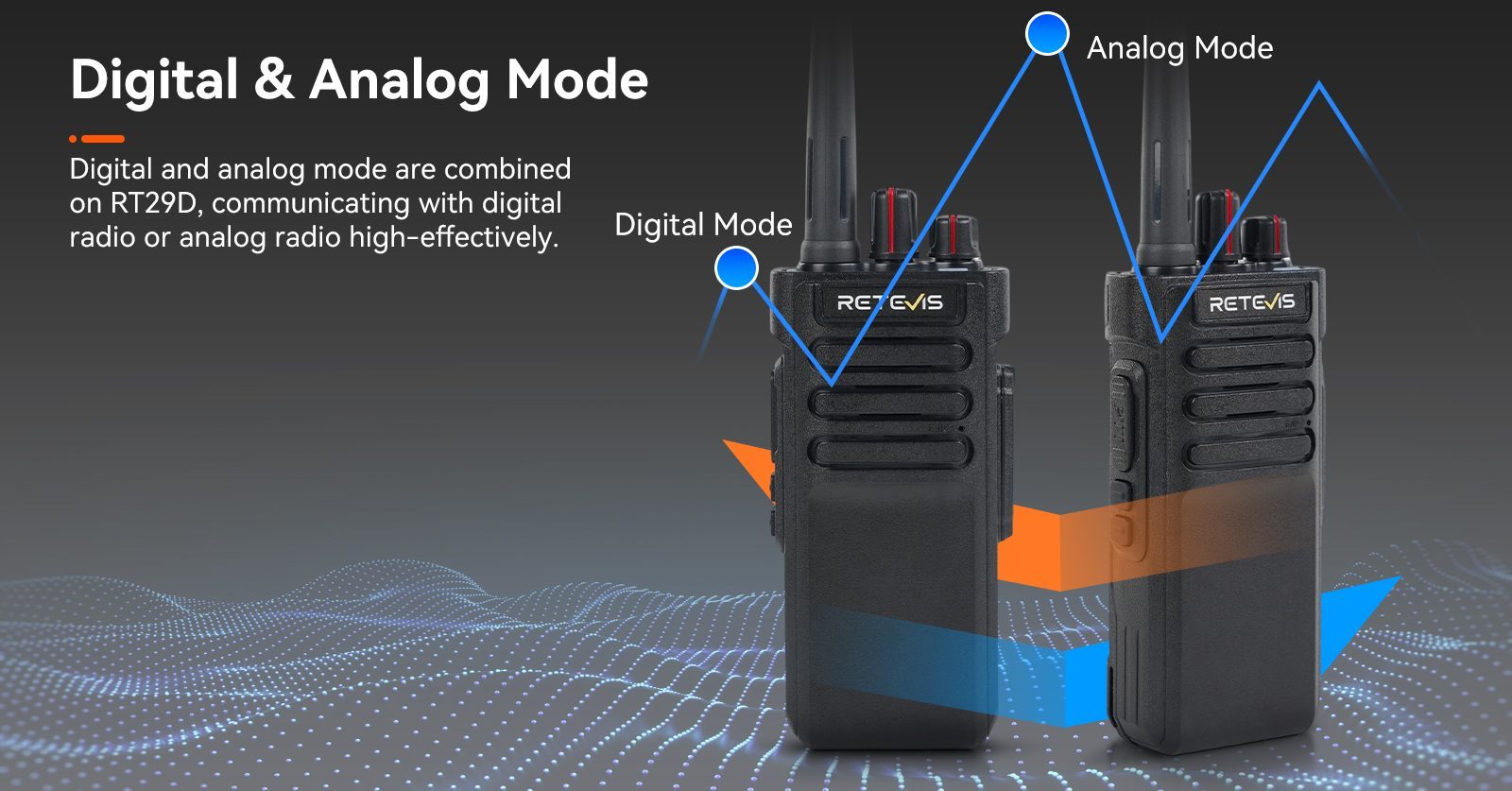 RT29D digital and analog dual mode radio compatible with different two way radio systems