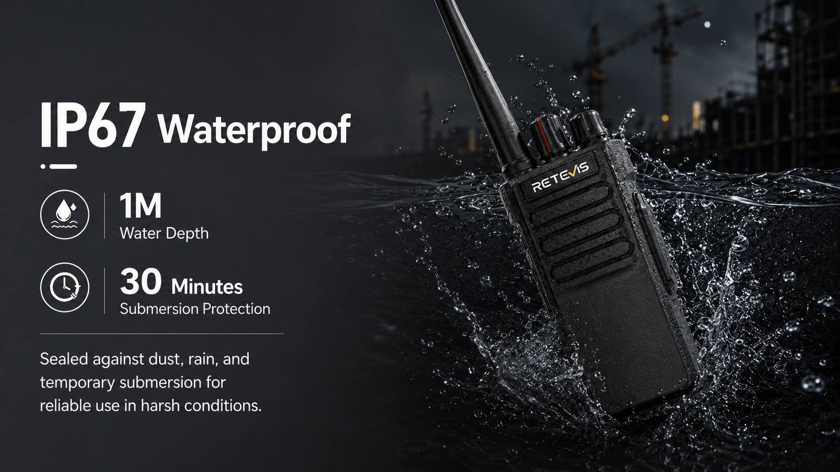 RT29D IP67 waterproof rugged DMR radio with aluminum alloy housing for harsh environments