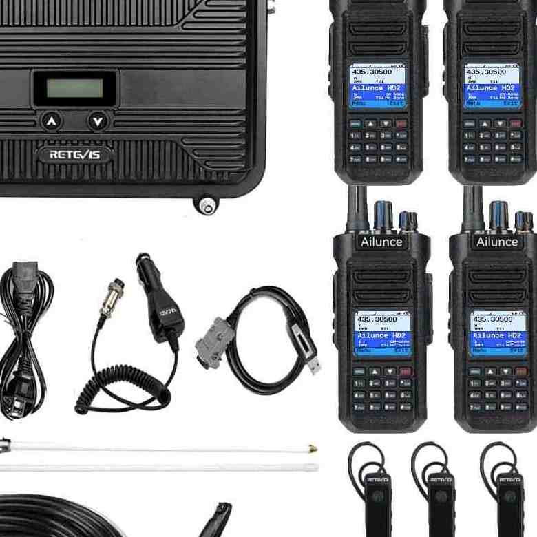10 Miles Bluetooth Long Distance Radio Repeater Set-RT97P DMR Repeater and HD2 Bluetooth DMR radio