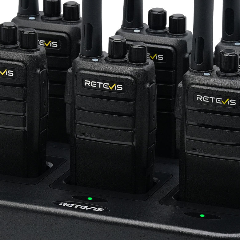 Retevis RT21 FRS Business Radio 6 Packs with 6-way Charger  | License-Free | 1100mAh Battery | Rugged Construction | Emergency Alarm