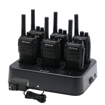 Retevis RT21 FRS Business Radio 6 Packs with 6-way Charger  | License-Free | 1100mAh Battery | Rugged Construction | Emergency Alarm