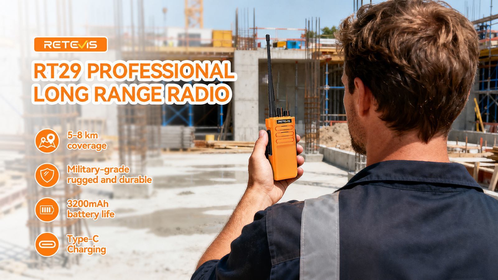 Retevis RT29 orange UHF two-way radio