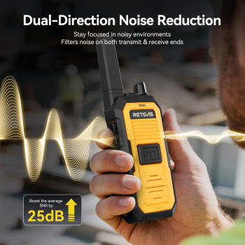 Retevis RB648A PMR446 Heavy Duty Radio | License-Free | IP67 Waterproof | Two-way Noise Reduction | 2000 mAh Battery | Type-C Charging 