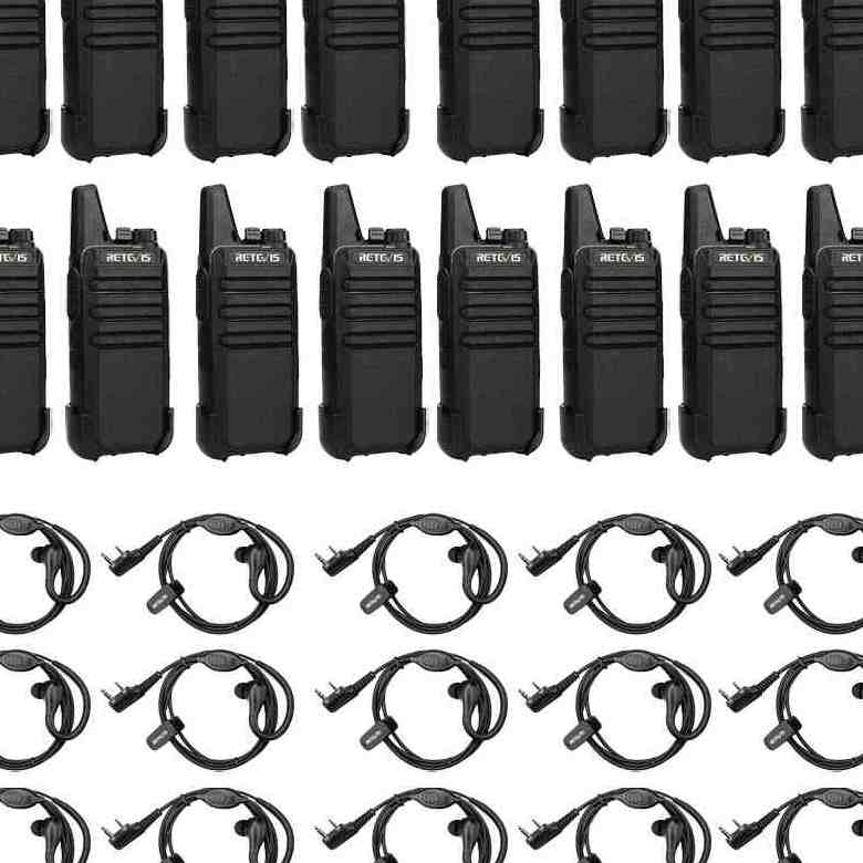 Retevis RT22 FRS Radio with Earhook Earpiece | License-Free | USB-C Charging | 1000mAh Battery | Lightweight | VOX