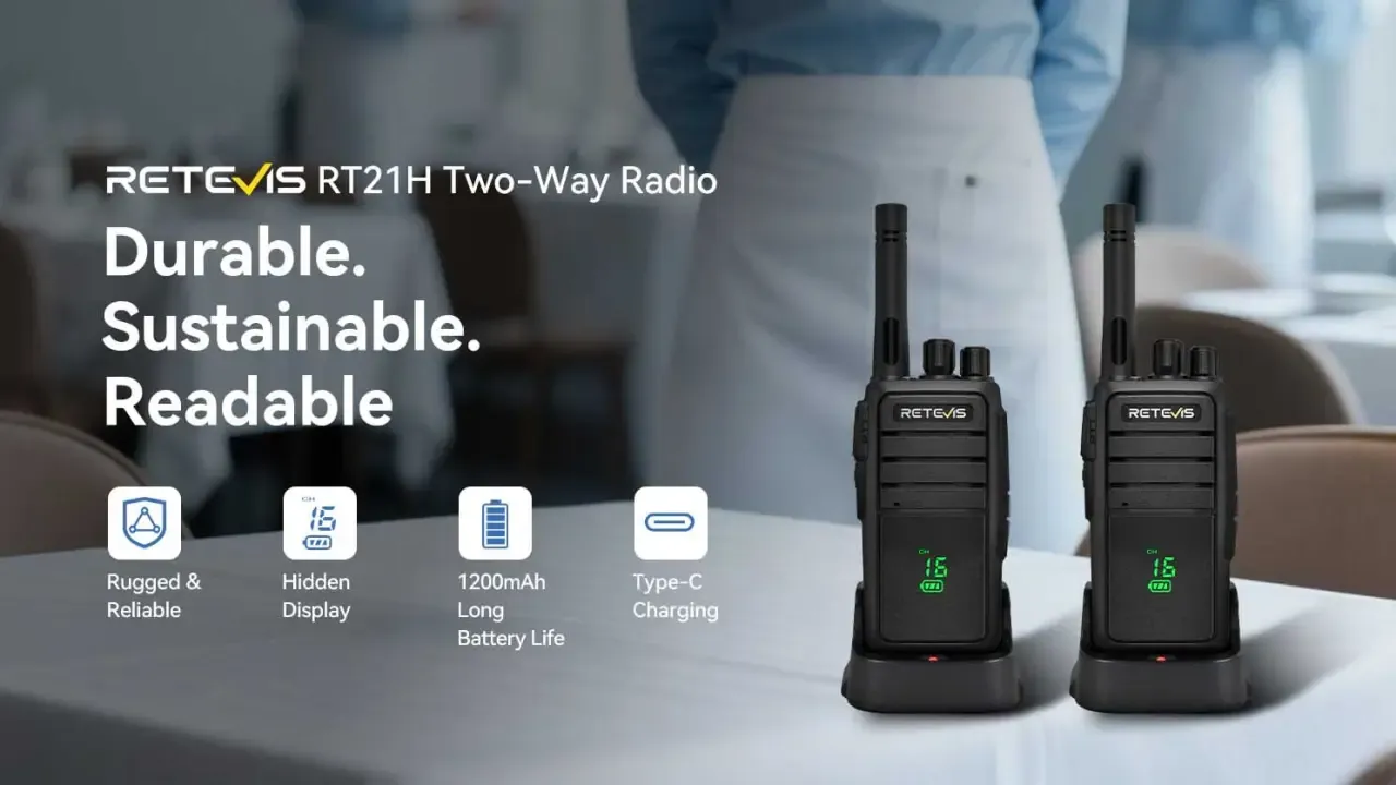 Retevis RT21H License-Free Walkie Talkie with Hidden Display