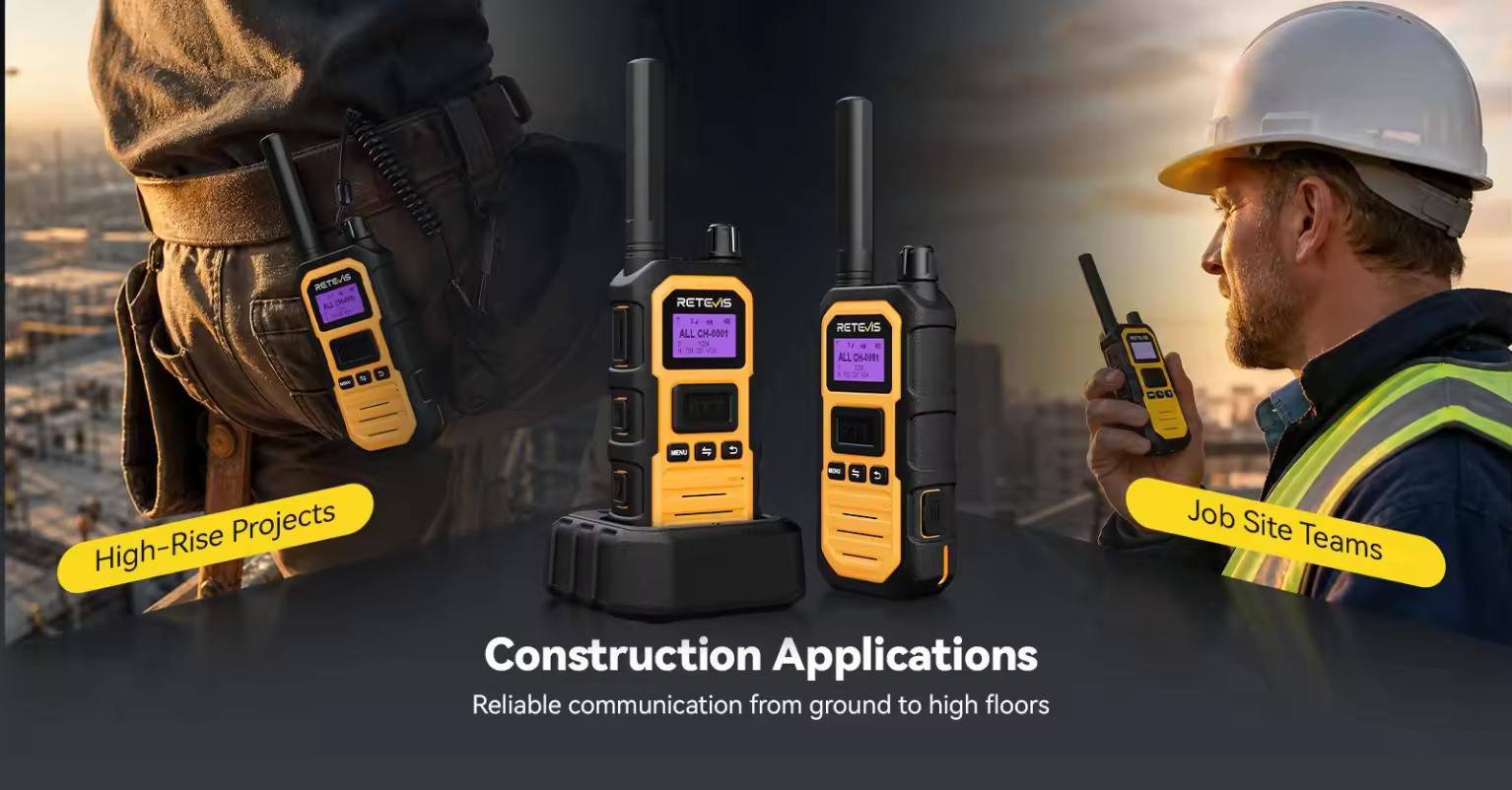 Retevis RB48D industrial DMR walkie talkie with AI noise reduction in a waterproof IP67 housing