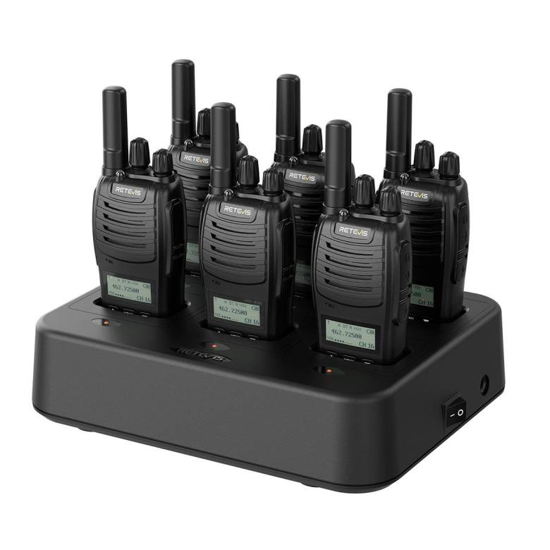 Retevis H777D FRS Radio | License-Free | USB-C and Base Charging | 1200mAh Battery | LCD Screen | VOX