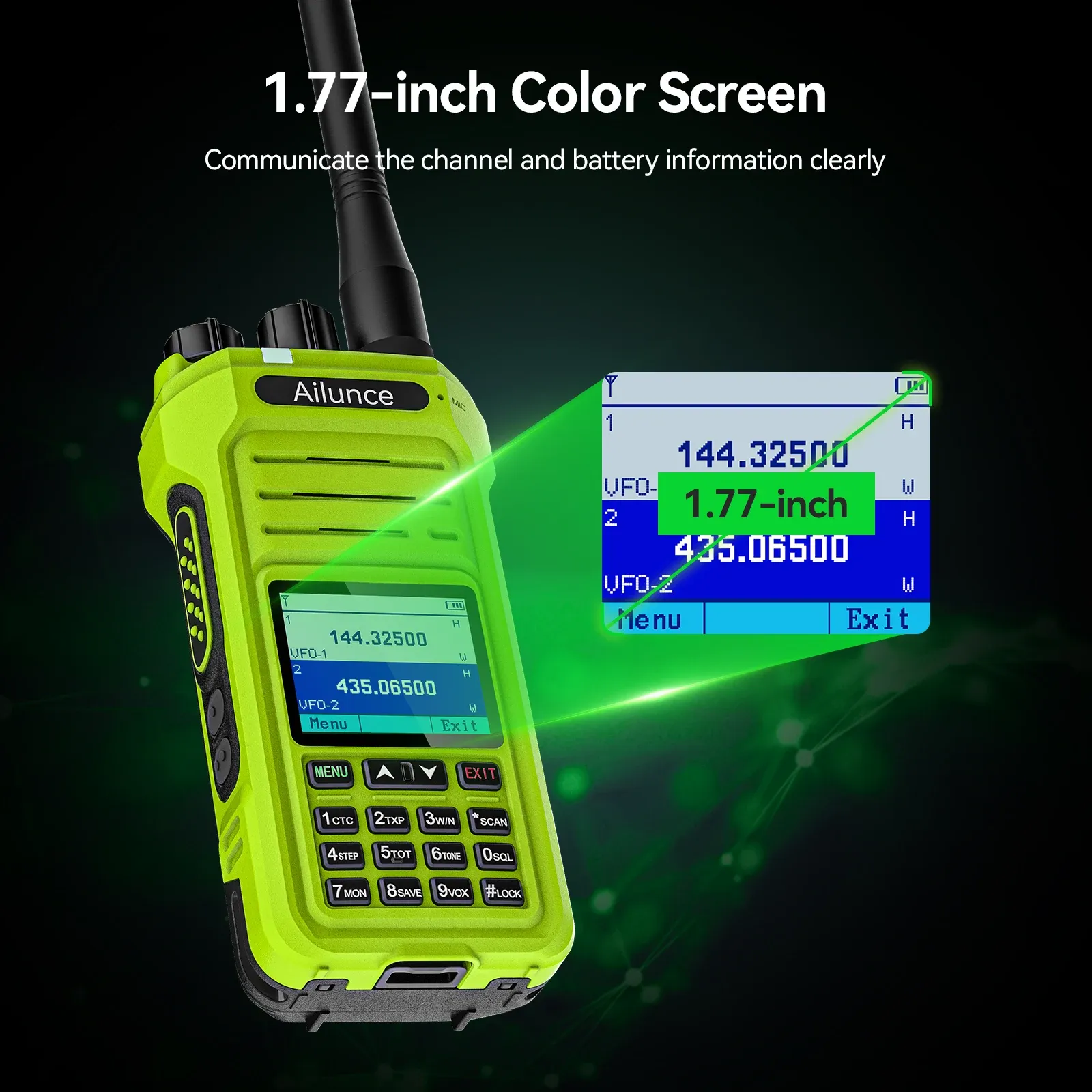 Ailunce HA1G GMRS RADIO GREEN