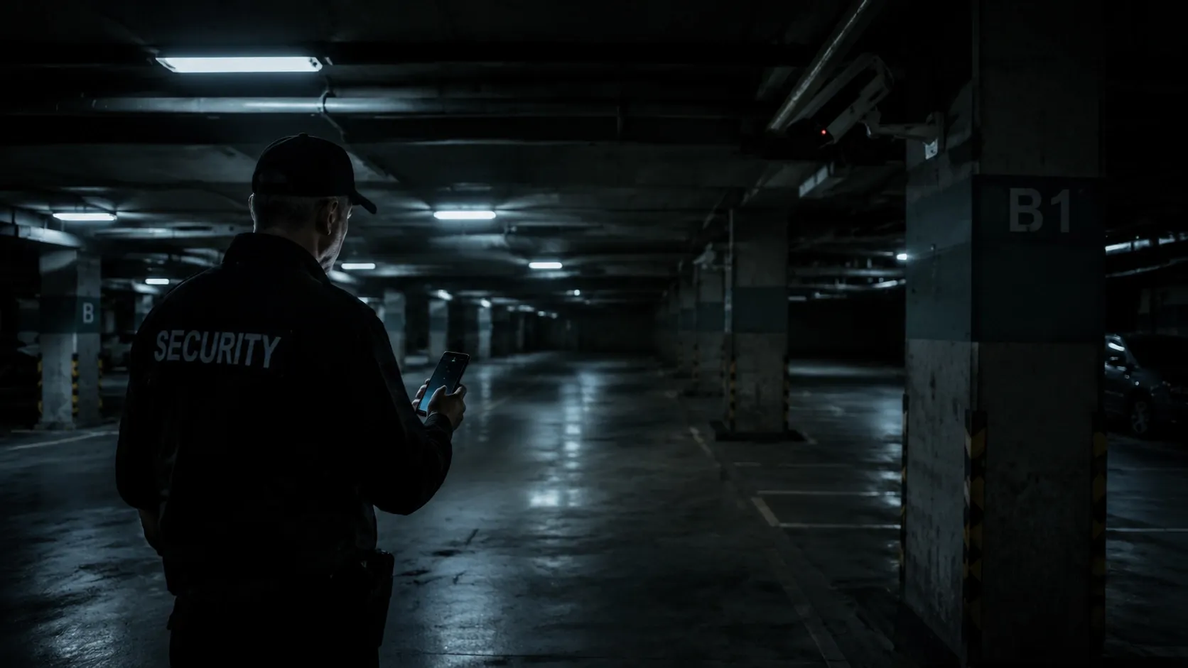 Dead zones create blind spots in underground garage