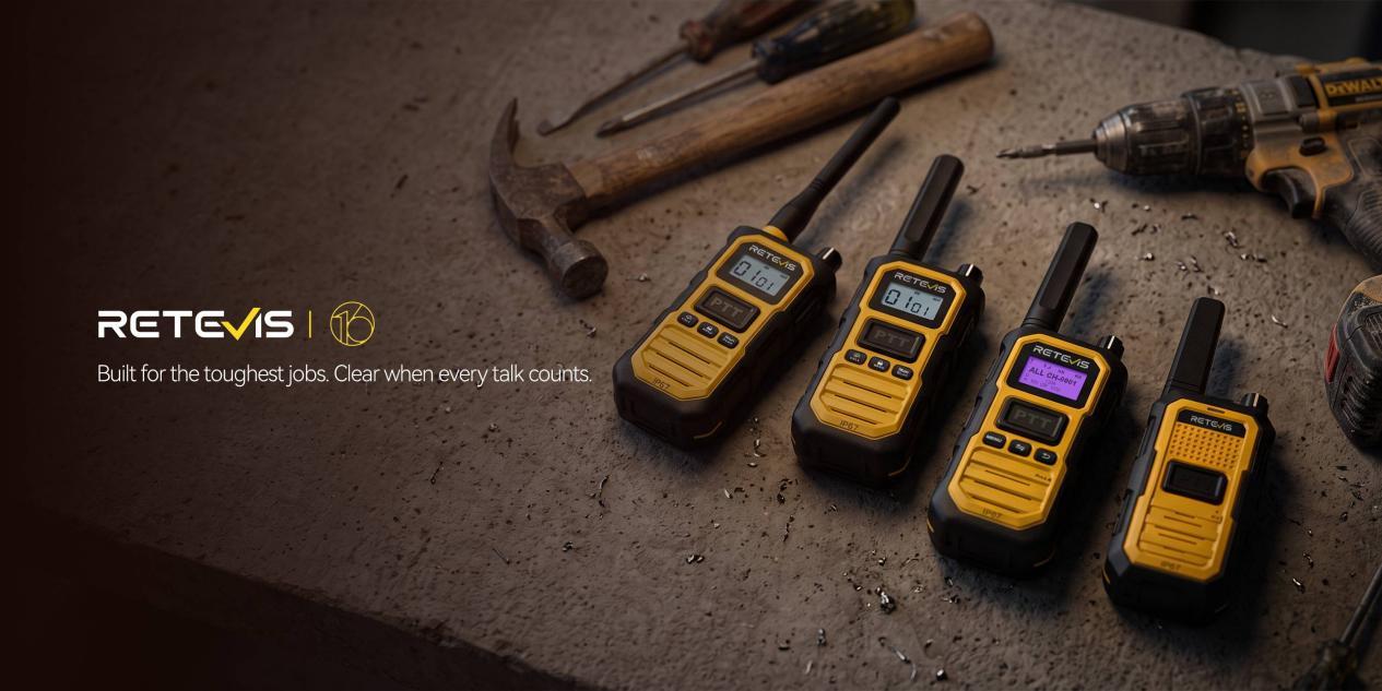Retevis 48 series rugged walkie talkie and industrial radios designed for reliable communication on tough job sites.