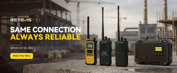 Retevis two-way radios and RT97L repeater providing reliable communication across industrial work sites.