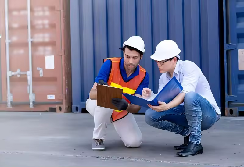 Manufacturing supervisors planning industrial walkie talkie deployment for facility safety