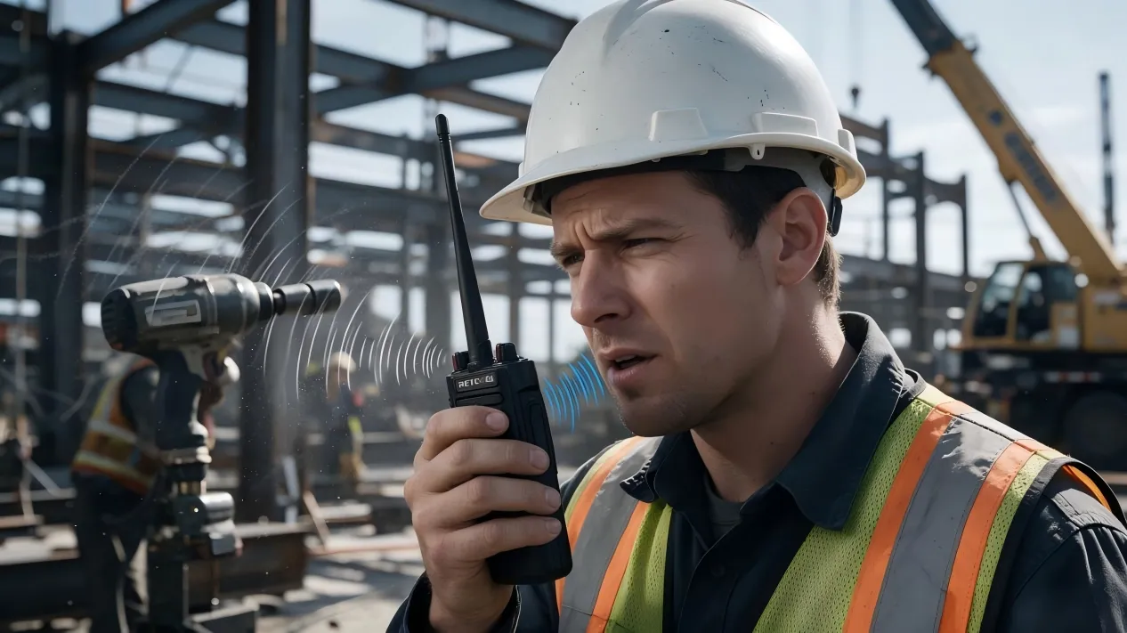 Jobsite noise interfering with crane operator radio communication