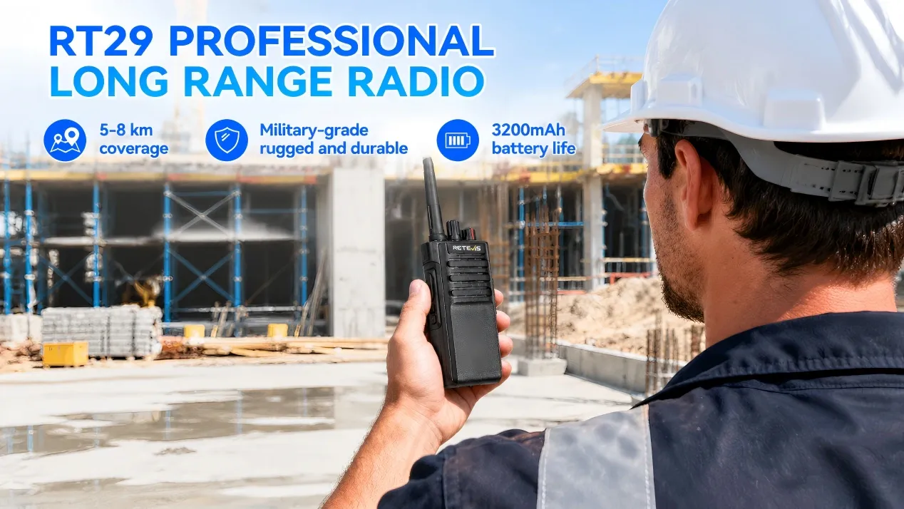Retevis RT29 professional long range rugged two way radio for steel structure construction crane operators