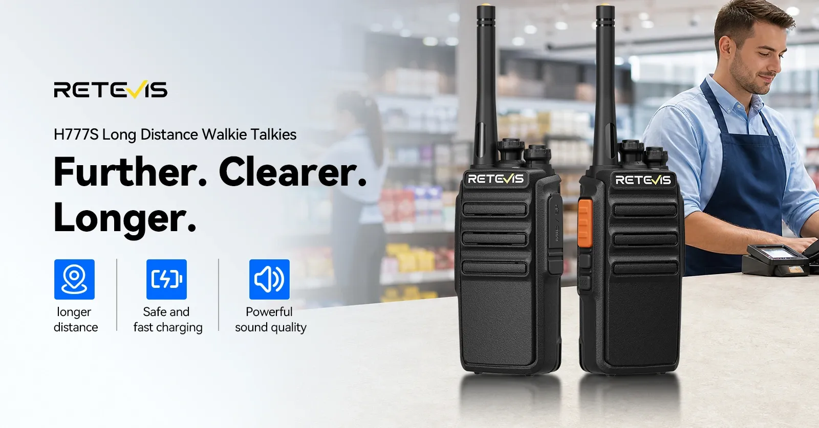 RETEVIS H777S rechargeable walkie talkies.
